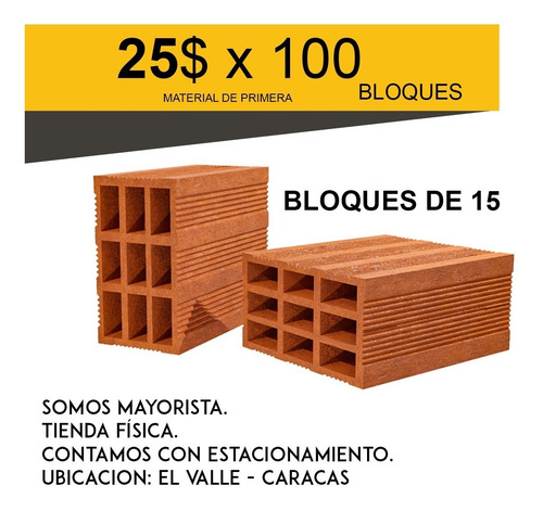 Imagen 1 de 1 de Bloques De Arcilla De 15. Paquete De 100 Bloques