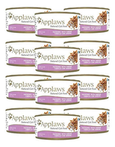 Applaws Caballa Con Sardina - Alimento Para Gato 70gr X12