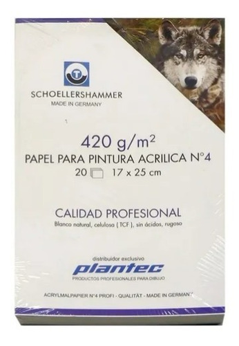 Papel Para Acrilico Nº 4 17 X 25 Plantec X 20 H 13751 420 Gr