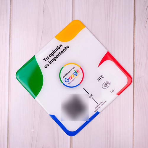 Placa Para Google Reseñas | Con Chip Nfc Y Codigo Qr