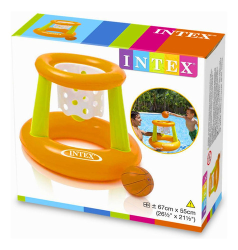 Juego Flotante Aro Basket Inflable + Pelota - Kidscool