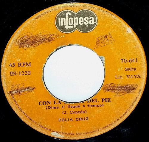 Single 45 Celia Cruz - Cucala + Con La Punta Del Pie 1975