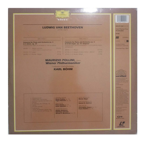 Laserdisc - Piano Concertos Nos. 3 & 5 Emperor - Karl Böhm