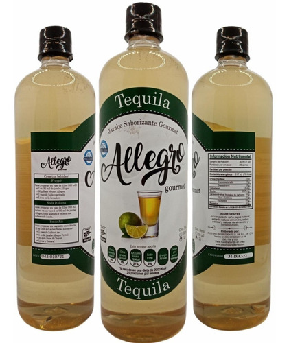 Jarabe Saborizante Sabor Tequila 1 Lt Allegro Ingredients