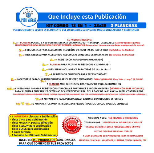 Combo De 8 En 1 Ahora 13 En 1 Plancha Sublimacion Dtf 150reg