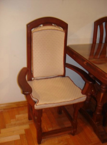 Mesa De Algarrobo Macizo Con 4 Sillas Y 2 Sillones