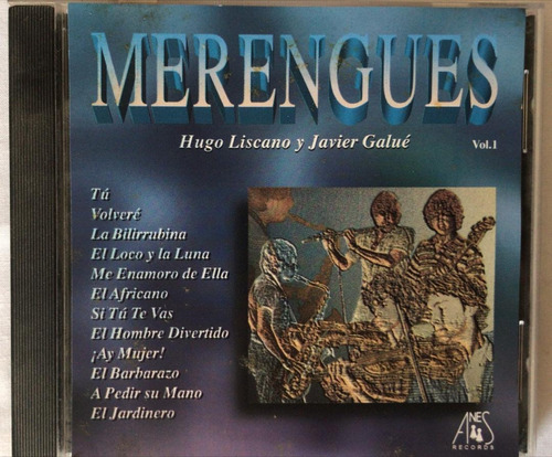 Merengues Vol. 1. Hugo Liscano. Cd Org Usado. Qqg. Ag.