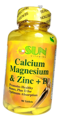 Calcio Magnesio Zinc Vitamina D3 - 90 Tabletas - Americano