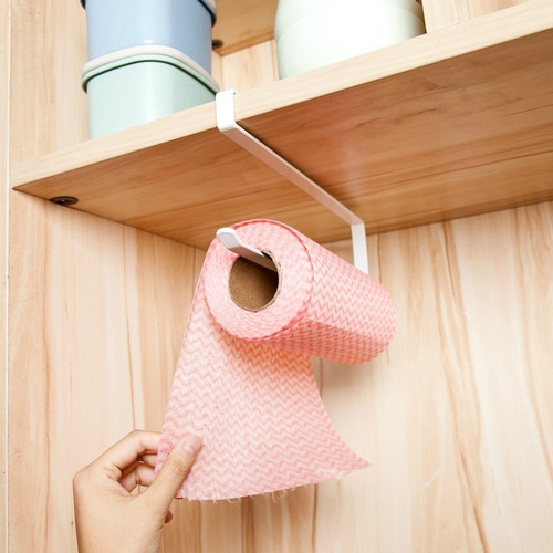 Imagen 2 de 5 de Porta Rollo Cocina Colgante Metal Papel Organizador Alacena