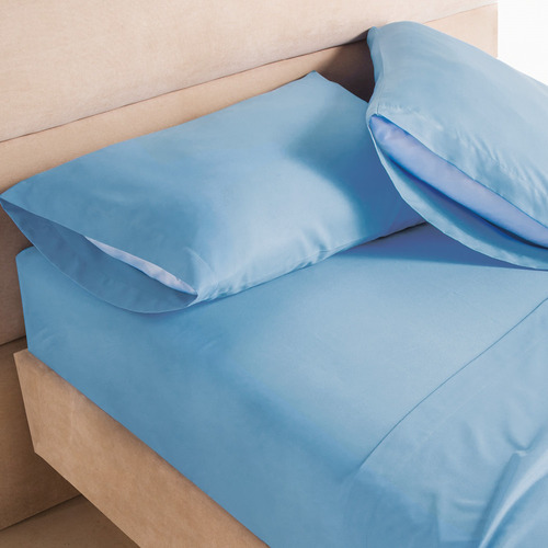 Juego Sábanas Esencial Azul Denim King Size Concord Diseño De La Tela Liso