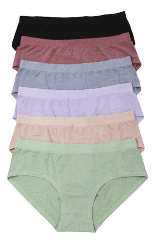Calzones Bikini Hipster Algodón Mujer 6 Piezas