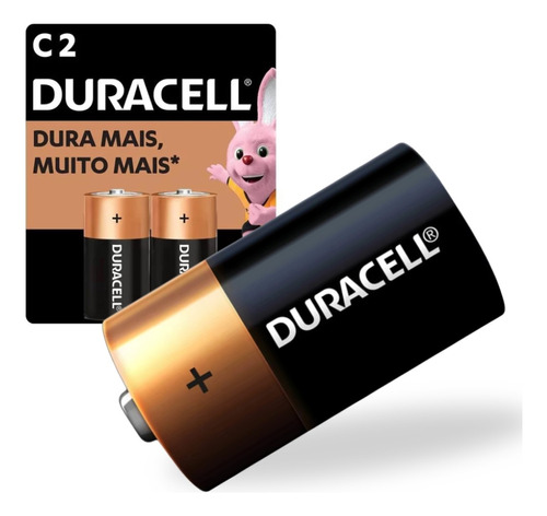 Pilha Alcalina Duracell Média C 2 Unidades Duracell