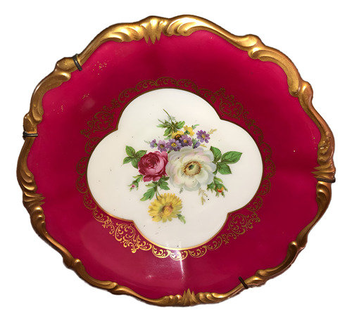 Plato Porcelana Antiguo De Porcelana Lindner Kueps Bavaria