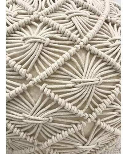Puff De Algodón Hecho Mano Diseño De Macramé, Mueble...
