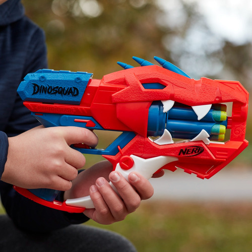 Lanzador Nerf Dinosquad Raptor Slash 6 Dardos Rojo
