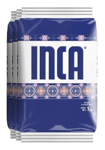 Manteca Vegetal Inca 3 Pzas De 1 Kg Msi