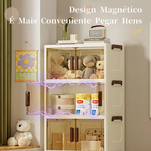 Kit 12 caixas organizadoras dobráveis com rodinhas | Casa & Organização | Plástico PP 6L