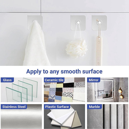 50 Paquetes De Ganchos Adhesivos De Pared For Colgar Cuadro