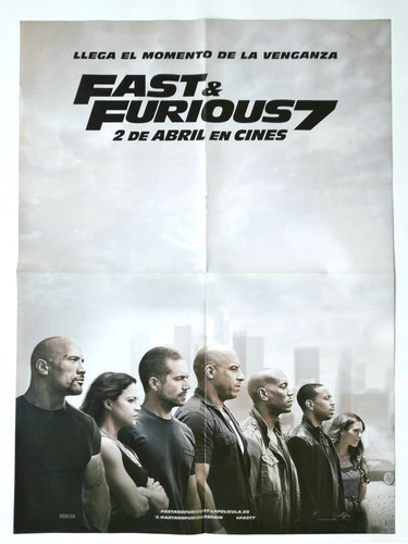 Lote X2 Posters Rapido Y Furiosos - Paul Walker - Germanes