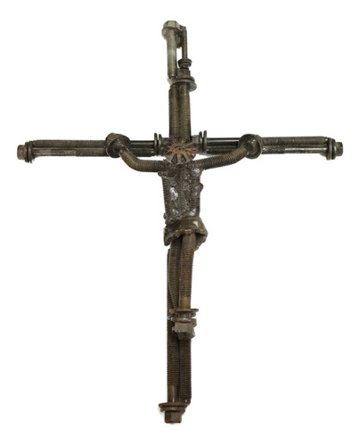 Artesanía Mediana De Metal Reciclado Figura De Cristo