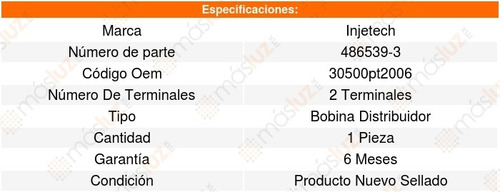 Bobina Encendido Accord 4cil 2.2l 90_91 Injetech 8246523