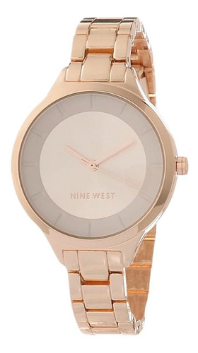 Reloj Mujer Nine West Nw-2224lprg Cuarzo 34mm Pulso Oro Rosa
