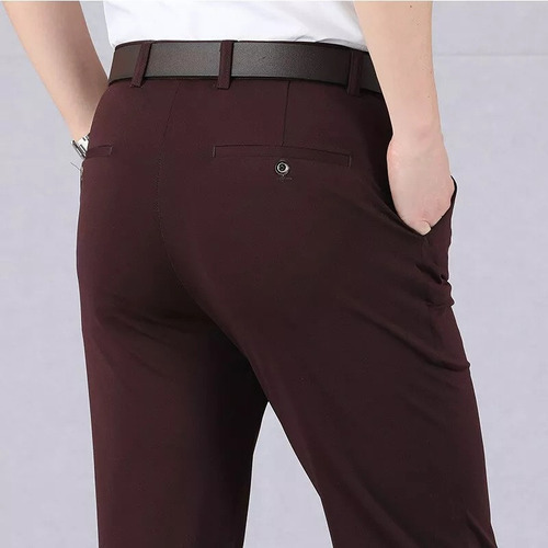 Pantalones Clásicos De Alta Elasticidad Para Hombre, Pantalo