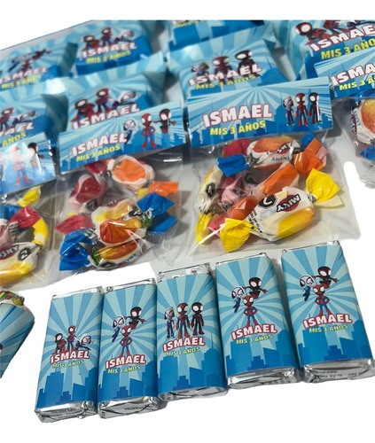  Golosinas Personalizadas X 30 Spidey Candy Bar 