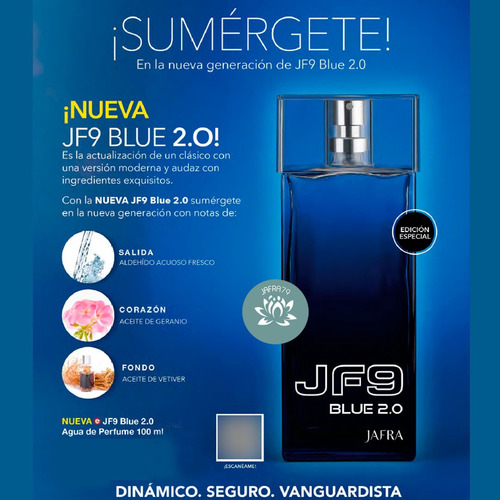 Jf9 Perfume Jafra Gold, Red Intense, Blue 2.0 Originales