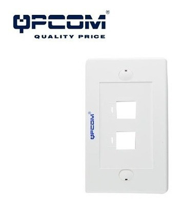 Faceplate 2 Puerto Qpcom Tapa Para Caja Sobrepuesta