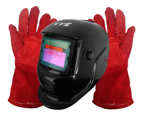 Imagen 1 de 5 de Mascara Soldar Fotosensible Cintillo Acolchado + Guantes