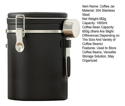 Bote De Café De Acero Inoxidable De 1800 Ml, Recipiente Herm