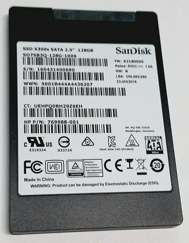 Ssd 128gb 2.5  Sandisk X300s 6.0 Gbp/s Solido Envío Gratis