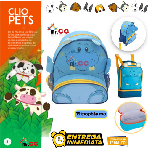 Kit Mochila+lancheira Escolar Infantil Animais Bichinho Zoo