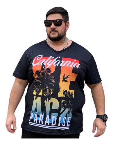 Camisa Uv Masculina Plus Size Camiseta Califórnia G6 A G12