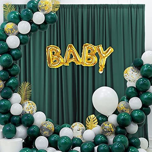 Cortina Telon Fondo Verde Negruzco Para Fiesta Baby Boda