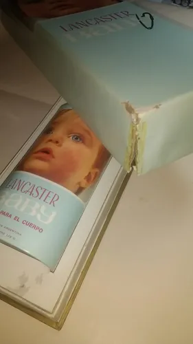 Antiguo Estuche Lancaster Baby Color Celeste Vintage (Usado)