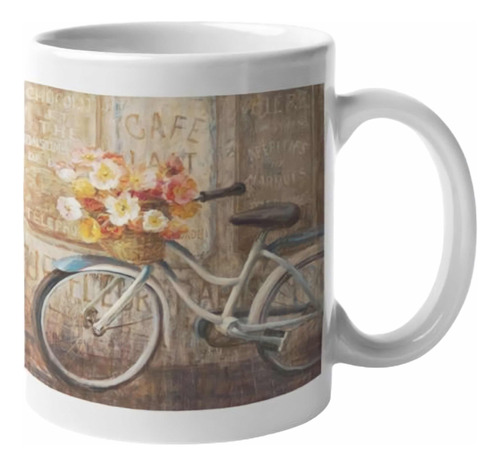 Taza Porcelana Estampa Bicicleta