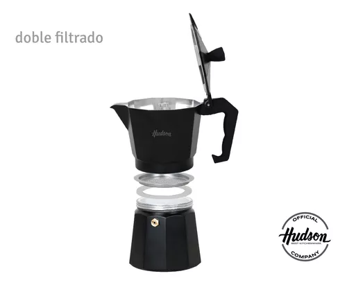 Cafetera Aluminio Esmaltado Negro Tipo Italiana Induccion 9