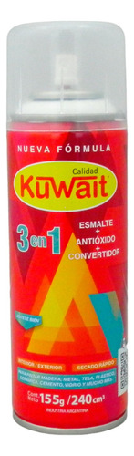 Pintura Esmalte Kuwait Colores En Aerosol 240 Cm3 Negro Mate