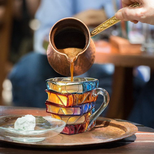 Taza De Café De Libro Pintado En 3d - Tazas De Café De