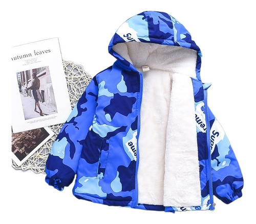 Chaquetas De Invierno Para Niños-parka Con Capucha Estampada