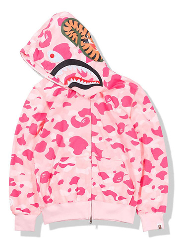 Sudadera Con Capucha De Camuflaje 3d Con Cabeza De Tiburón
