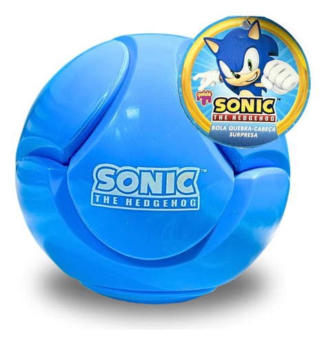 Gelelé Sonic Bola Quebra Cabeça 1und + Slime Com Disco 1und