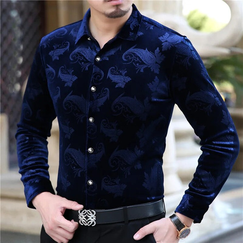 Camisa De Seda Para Hombre, Bandana, Terciopelo, Flores Flor