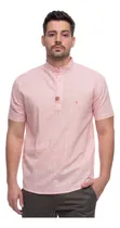 Comprar Bata Masculina Linho Gola Padre Manga Curta Masculina