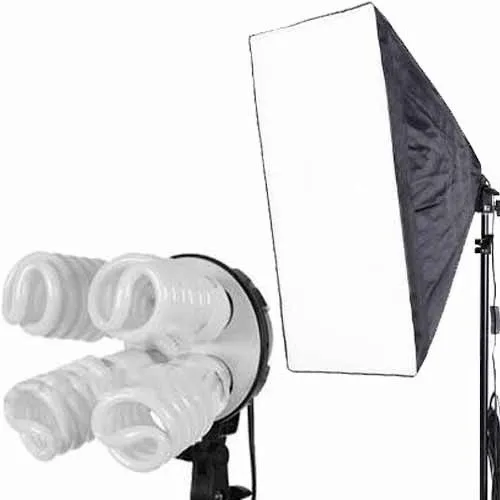 Kit De Iluminação Para Estúdio Com Softbox E 4 Lampadas