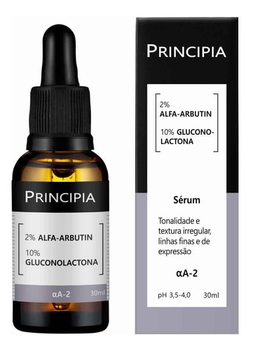 Sérum Principia 2% Alfa-arbutin + 10% Gluconolactone Tipo de pele Todos