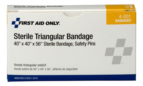 First Aid Only 4-001 40 - Vendaje Triangular Estéril, Grande