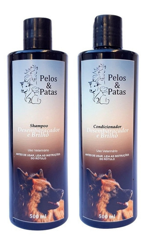 Kit Pelos E Patas Shampoo Condicionador Desembaraçador 500ml